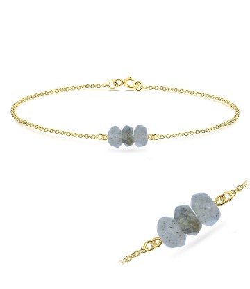 Gold Plated Labradorite Silver Bracelets BRS-424-GP